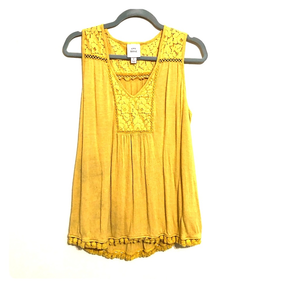 Sleeveless Mustard Blouse with Pom poms